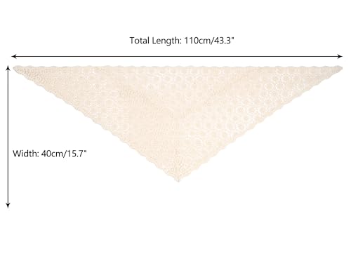 Floral Cotton Crochet Mantilla Scarves, Little Shawl Cape Triangle Head Covering Church Veil for Mass Wedding3