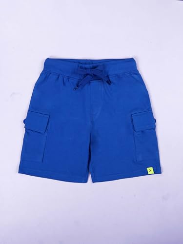 Image of KiddoPanti Boys 100% Cotton Knitted Above Knee Length Basic Cargo Shorts