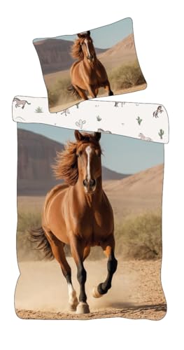 Parure de lit Cheval BrandMac 100% coton avec housse de couette 140x200