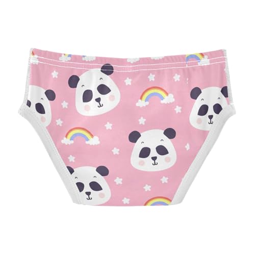 CHIFIGNO Cute Panda Rainbow Pink Briefs for Boys Soft Cotton Underwear Toddler Boys Printed Underwear Briefs2