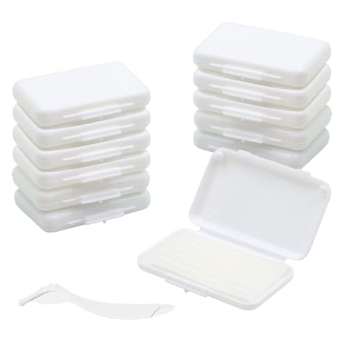 Scettar 12 Cajas/60 tiras Cera de Ortodoncia para Frenos, Sabor original Cera Dental para Cera Ortodoncia Brackets Cera de Dientes, Cera Bucal Cera Dental para Aliviar la Irritación y el Dolor