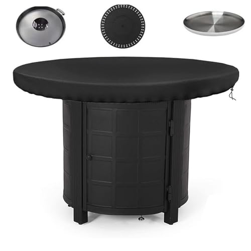 Housse Brasero Rond,100CM Housse de Protection pour Plaque de Feu,étanche à l'eau et à la Poussière Tissu Oxford 420D Résistance Aux UV Housse de...