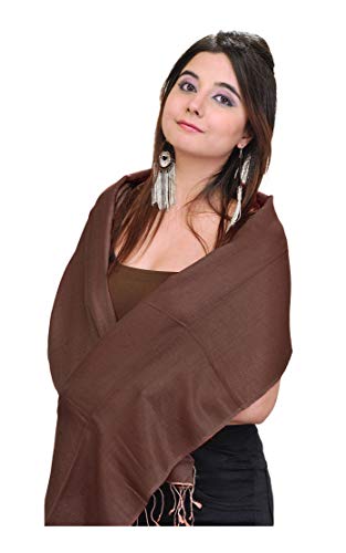 Plain Reversible Water-Pashmina Scarf from Nepal - Pure Silk-Wool3