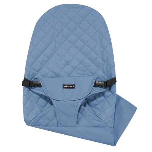iGRATENS Fabric Seat for Bouncer - Cover for Baby Bjorn Bouncer Balance Soft & Bliss 100% Cotton Skin -Friendly Machine Washable Blue