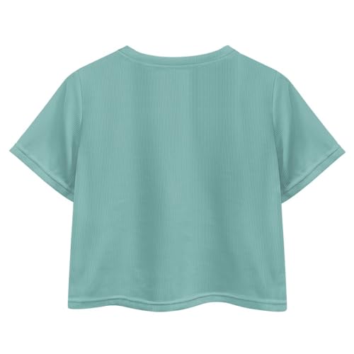 Image of Kids Crop Top Short Sleeve T-Shirts for Girls Size 5-14