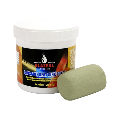 BLAZEAL Heat Blocking Putty,12oz Moldable Heat Barrier Putty for HVAC & Plumbing,Heat Shield Insulation Clay Protect Up to 3000℉,Reusable for 40 Time Thermal Absorbing Putty for Welder Plumber Brazing