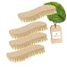 Produktbild 4X HOFMEISTER® Holz-Scheuerbürste, 21 cm, für Starke Verschmutzungen, stabile Fibre-Natur-Borste, verträgt Hitze & Reinigungsmittel, Waschbürste für Haushalt, Auto & Boot, S-Form