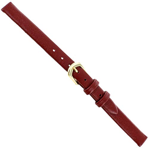 8mm Hadley Roma Red Genuine Calfskin Leather Unstitched Ladies Watch Band 702