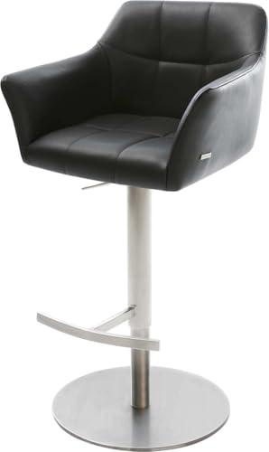 DELIFE Barstuhl Yulo-Flex Drehfuß höhenverstellbar Edelstahl Echt-Leder...