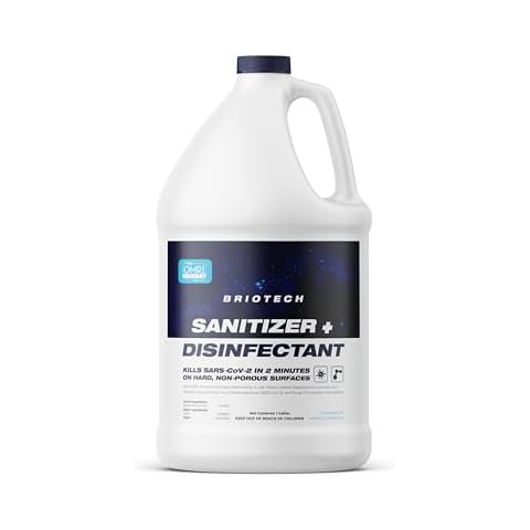 BRIOTECH Sanitizer Disinfectant Hypochlorous Spray, Kills 99.99% of Viruses & Bacteria, Eliminate Odor, Gentle for Nurseries & Play Rooms, Rinse Free Food Contact Surface Sanitizer, 1 Gal Refill Cover