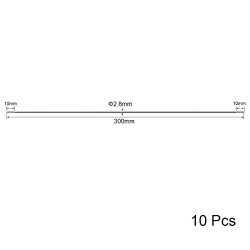Uxcell M3X300Mm Pushrod Connector Stainless Steel Rod Linkage,For Rc Boat,Car,Airplane,Helicopter,10Pcs #TOP1