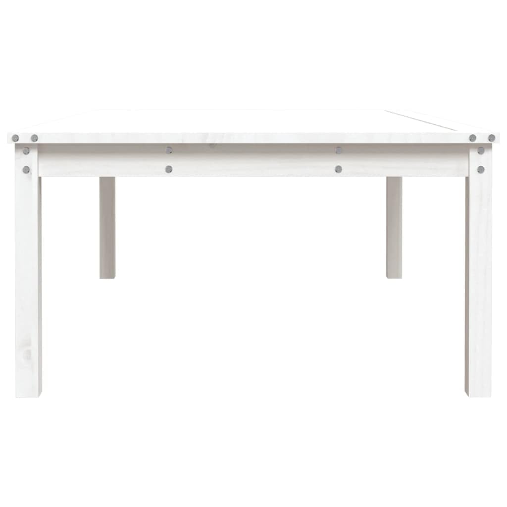 Stół ogrodowy biały 121 x 82,5 x 45 cm lite drewno sosnowe | Stabilny blat stołu, stabilna rama drewniana, łatwy montaż, do ogrodu i na taras