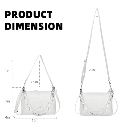 ARISTOTE Shoulder Bags for Women, Leather Purse Handbag Hobo Tote Crossbody Wallet with Removable Strap4