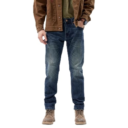 Jeans Pants Trousers Denim Spring and Autumn Men's Wear Non Elastic Water Wash Craftsmanship Slimming Small Classic