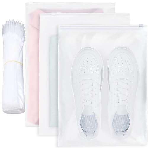 VORHOT 50 Pezzi Sacchetti Vestiti con Zip Grande, 40x30cm di Sacchetti per Vestiti con Cerniera,...