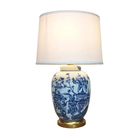 DOWNTON INTERIORS Blue Willow Tree Table Lamp Cover