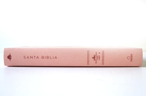 Biblia Reina Valera 1960 letra grande. Tapa Dura, Tela rosada con flores, tamaño manual / Bible RVR