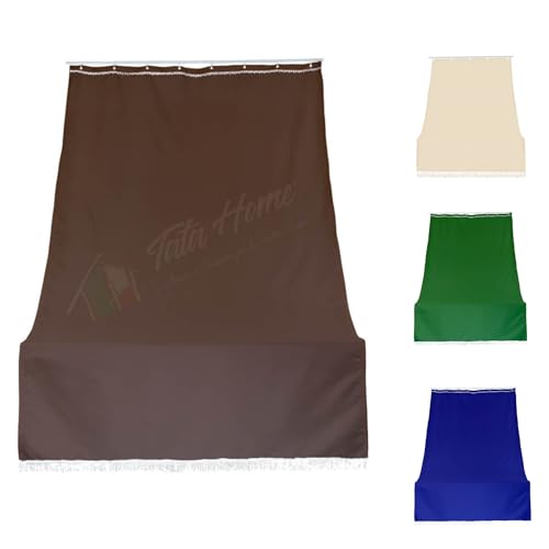 Tenda da Sole con Anelli per Esterno Tenda Parasole a Caduta Per Balcone Tessuto Resistente Tinta Unita Lavabile 140x250 cm Marrone