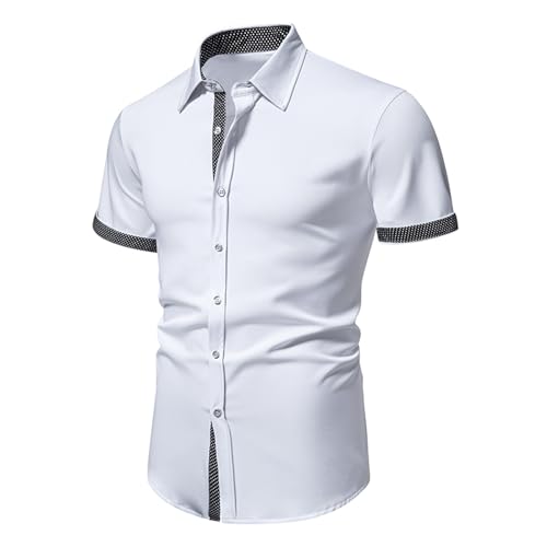 Chemise hawaïenne homme manches courtes sans repassage anti-plis