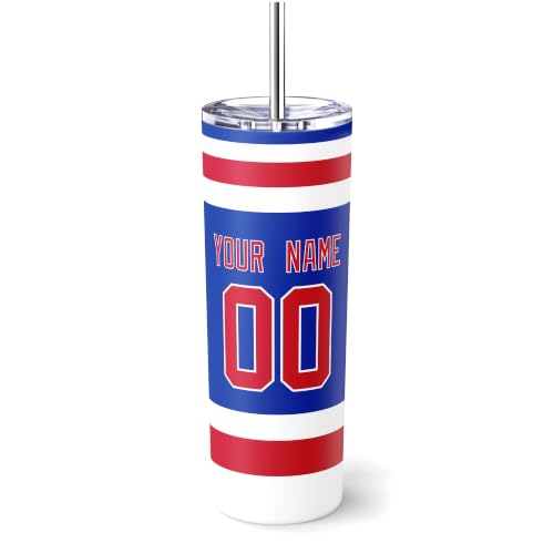 Image of ANTKING New York R Tumbler 20oz Travel Mug Custom Name Number Gifts | Stainless Steel Insulated Coffee Cup for Men Women