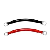 Gasedin 2 PCS 2 AWG Battery Cable, 1/2 Feet Flexible Battery Inverter Cable with 3/8' Lugs Terminals Copper...