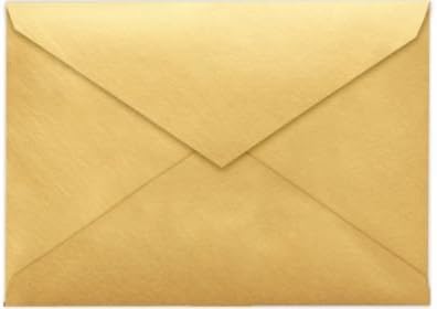 LUXPaper 4Bar A1 ポインテッドフラップ招待状封筒 | 3 5/8インチ x 5 1/8インチ | ゴールドメタリック