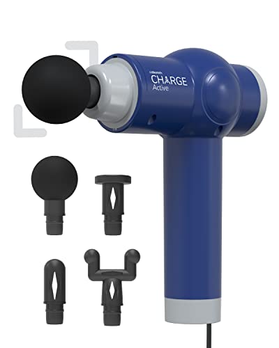 Caresmith Charge Active Corded Back Massage Gun | Deep Percussion Electric Massage Machine For Pain Relief, Corded Electric – Blue