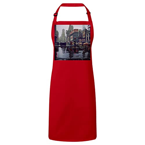 Tablier de cuisine premium rouge New York ville rétro haute qualité