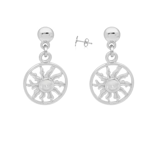 Boucles d'oreilles Eguzkilore en argent 925 et zircon blanc éclatant