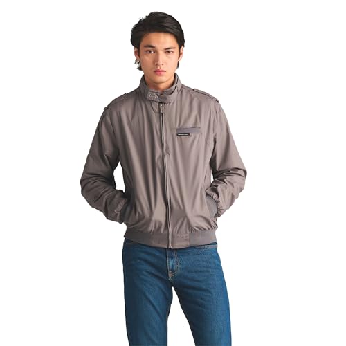 Members Only Mens Classic Iconic Racer Slim Fit Jacket (Grey Medium)