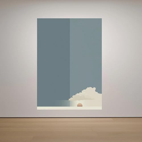 Tableau minimaliste coucher de soleil AEFOUU 80x140cm paysage abstrait ciel