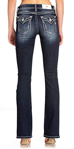 Miss Me Modern Border Stitch Jeans Dark Blue