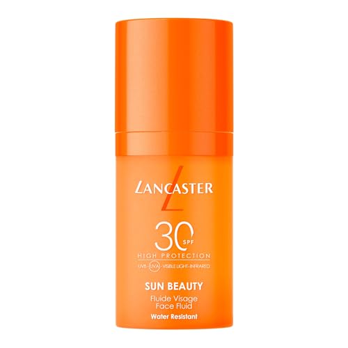 LANCASTER Sun Beauty Face Fluid SPF30 Sunscreen – Con complejo activador del bronceado – Tecnología Full LightTM para una protección solar de espectro muy amplio