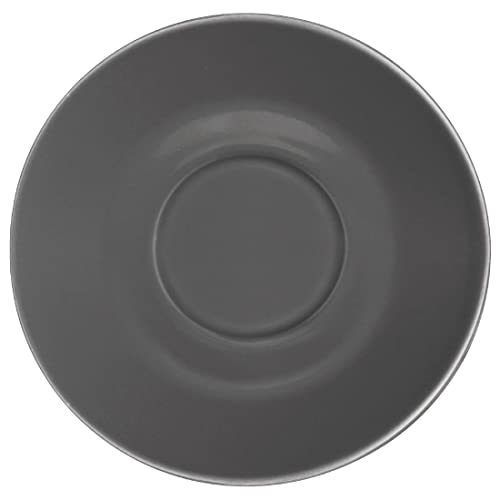 Olympia Cafe Saucers Charcoal Porcelain Coffee Plate Kitchen Restaurant 12pc