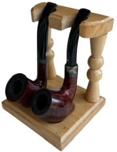 Smoking Pipe Stand/ Holder/ Display Rack in Wood . Pipe Stand for 2 Tobacco Smoking Pipes