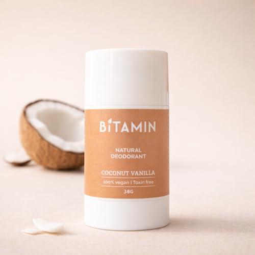 Image of Bitamin Natural Deodorant India's First 5% Vitamin C Deodorant Made in India Vegan Fragrance NO Aluminium, Parabens, Alcohol, Triclosan (coconut vanilla)