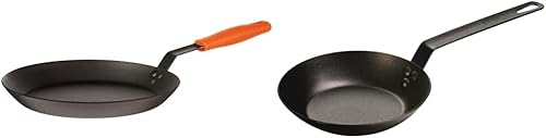 Miniatura 1 de Lodge Manufacturing Company CRS12HH61 - Sartén de acero al carbono, 12 pulgadas, negronaranja y CRS8 sartén de acero al carbono, previamente