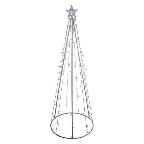 LED Lighted Cone Tree Outdoor Christmas Decoration - 6' - Multi Lights