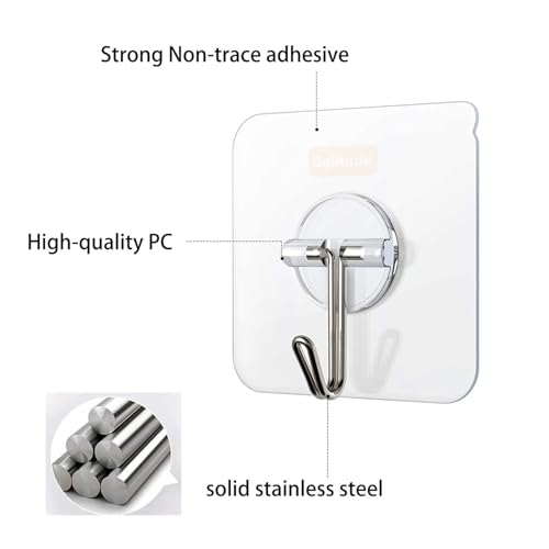 Solitude 100 Pcs Wall Hooks for Hanging Strong Hooks for Wall Without Drilling, Wall Hangings Hooks Adhesive/Wall Hanger for Clothes/Wall Hook, Clips, Sticker for Cloth Hangers