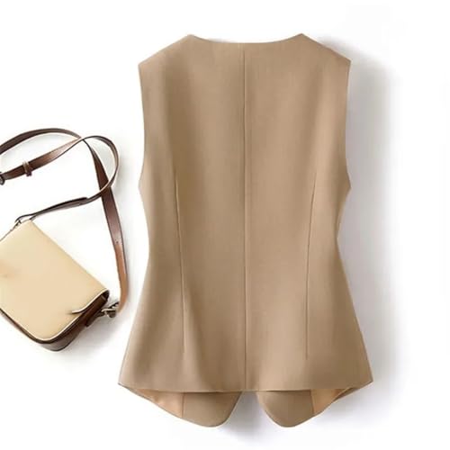 Women'ssuit Vest Sleeveless Waistcoat Coat V-Neck Casual Vest3