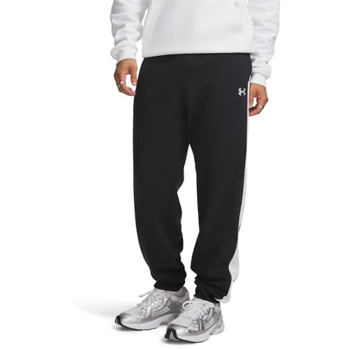 Under Armour RIV pantaloni in pile da uomo, nero/bianco, M