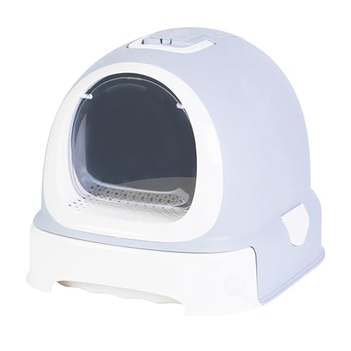 9. Fully Enclosed Hooded Litter Pan