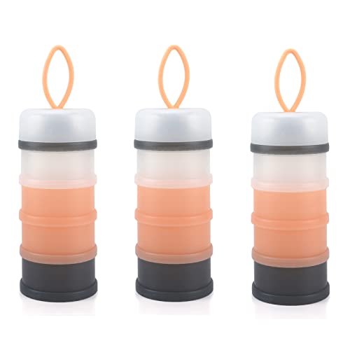 Image of Accmor 3 Pack Baby Formula Dispenser On The Go, Stackable Formula Dispenser Formula Container to Go, Non-Spill Portable Milk Powder Kids Snack Storage Container, BPA Free
