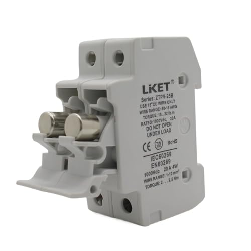 Porte-fusible 2P 1000V DC avec fusible 10x38 10A gPV pour système solaire
