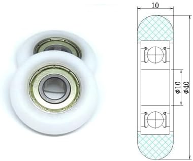 1pcs 50mm Miniature Plastic Bearings 10x50x12mm POM Covered Round Guide Pulley 10 * 50 * 12 Rowing Machine Seat Wheels(8x32x10mm) - 3