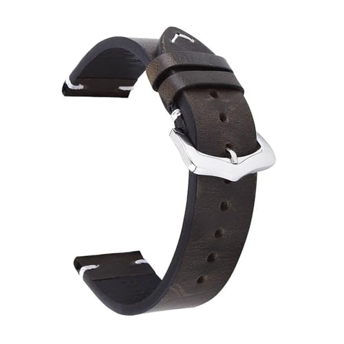 CongYi 18mm 19mm 20mm 21mm 22mm 24mm レトロレザーウォッチバンド オイル変色防止 腕時計用ストラップ(Green,22mm)