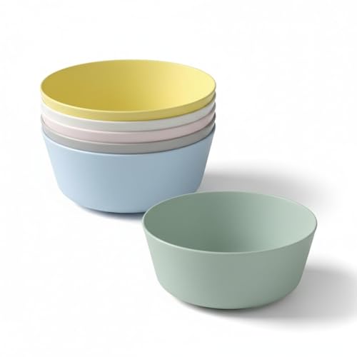 6pc KALAS Plastic Bowls Set of 6 Multicolour Round 12cm x 9cm Lightweight