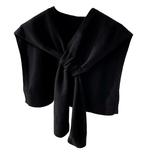 Women's Casual Knit Sweater Shawl Detachable Fake Collar Knotted Shawls