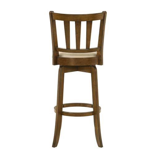 Armen Living Butaco Moderno de Cocina con Base Giratoria y Asiento Tapizado en Tela Color Marrón Sepia miniatura 6