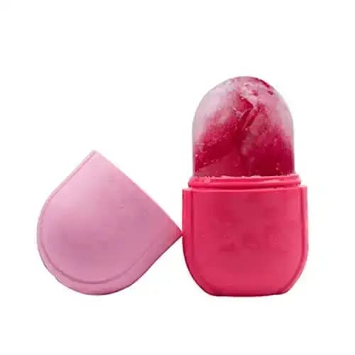 Home Cloud Ice Roller for Face & Eye/ 3 in 1 Ice Cube Roller Face Massager/with Face Roller and Makeup Brush Cleaner for Glowing Skin/ / Reusable Facial Skin Care Tool. (big_Red)